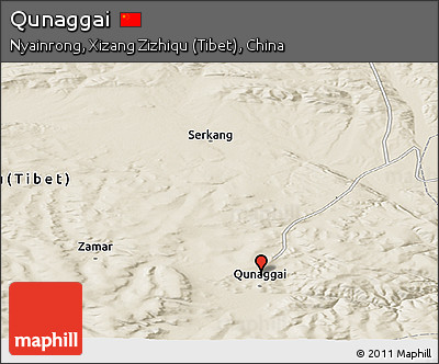 Shaded Relief Panoramic Map of Qunaggai