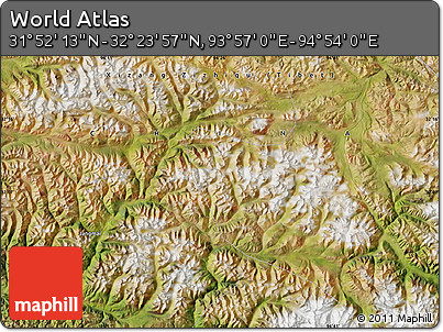 Satellite Map of the Area around 32° 8' 5" N, 94° 25' 30" E