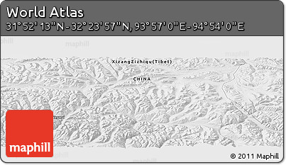 Physical Panoramic Map of the Area around 32° 8' 5" N, 94° 25' 30" E