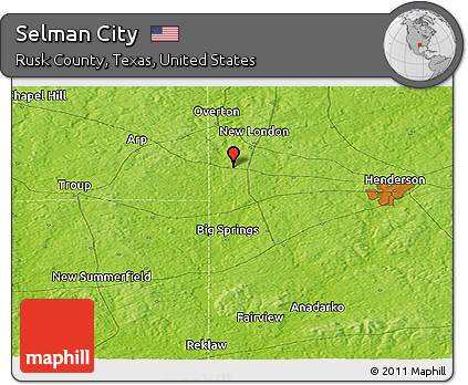 Physical Panoramic Map of Selman City