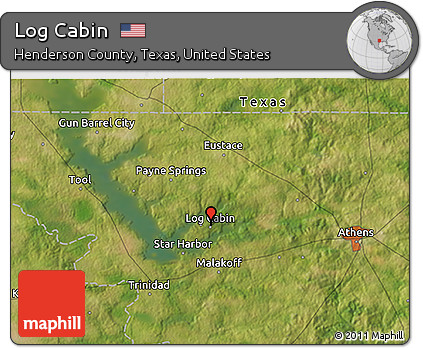 Satellite 3D Map of Log Cabin