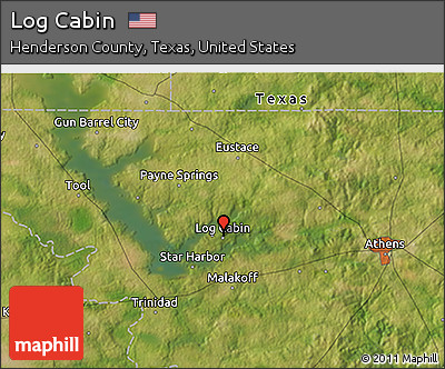 Satellite 3D Map of Log Cabin