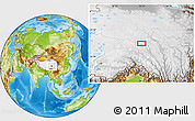 Physical Location Map of the area around 32° 8' 5" N, 96° 7' 30" E