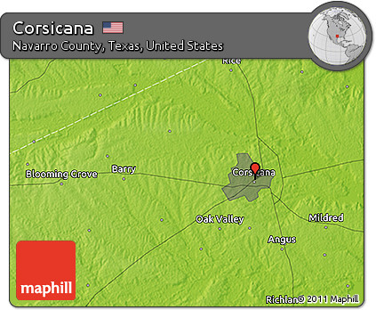 Physical 3D Map of Corsicana
