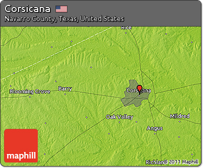 Physical 3D Map of Corsicana