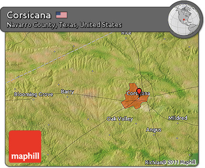 Satellite 3D Map of Corsicana