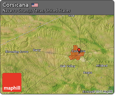 Satellite 3D Map of Corsicana
