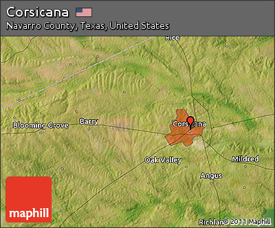 Satellite 3D Map of Corsicana