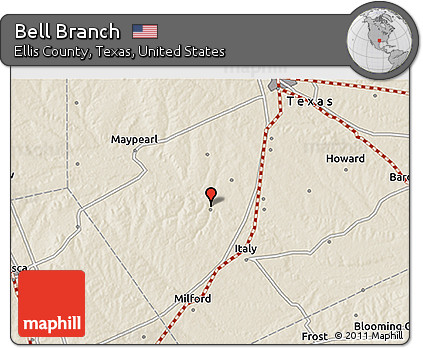 Shaded Relief 3D Map of Bell Branch
