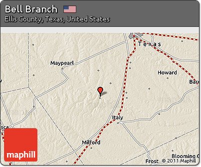 Shaded Relief 3D Map of Bell Branch