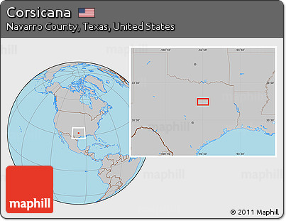 Gray Location Map of Corsicana