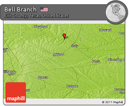 Physical Panoramic Map of Bell Branch