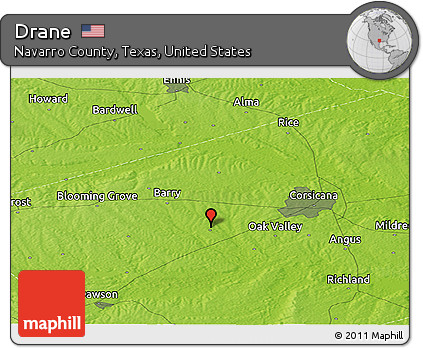 Physical Panoramic Map of Drane