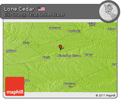 Physical Panoramic Map of Lone Cedar