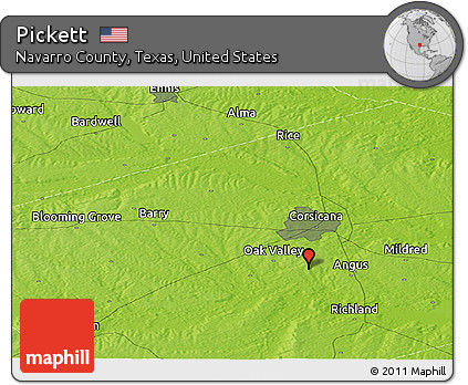 Physical Panoramic Map of Pickett