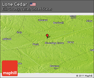 Physical Panoramic Map of Lone Cedar