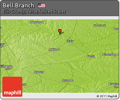Physical Panoramic Map of Bell Branch