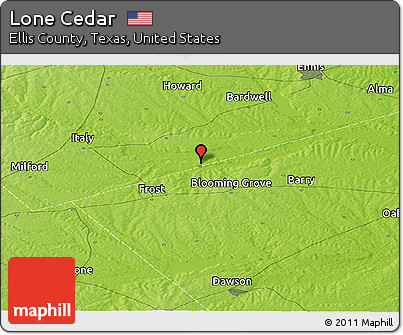Physical Panoramic Map of Lone Cedar