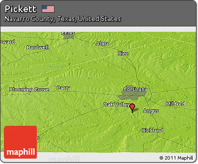 Physical Panoramic Map of Pickett