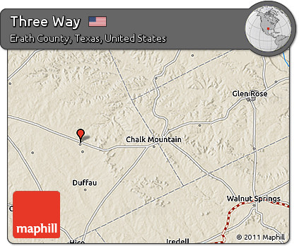 Shaded Relief 3D Map of Three Way