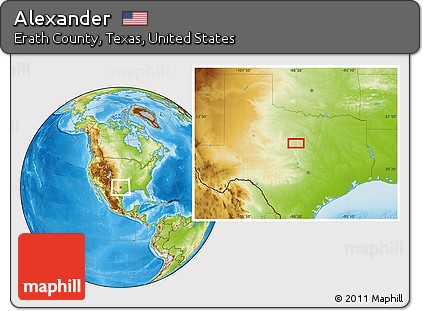 Physical Location Map of Alexander