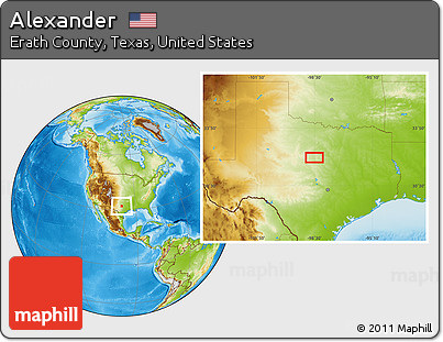 Physical Location Map of Alexander