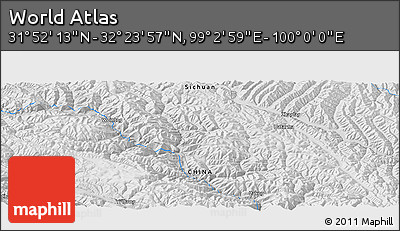Physical Panoramic Map of the Area around 32° 8' 5" N, 99° 31' 30" E