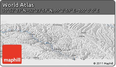 Physical Panoramic Map of the Area around 32° 8' 5" N, 99° 31' 30" E