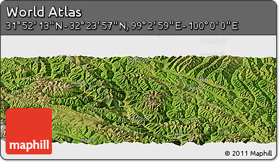Satellite Panoramic Map of the Area around 32° 8' 5" N, 99° 31' 30" E