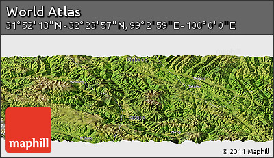 Satellite Panoramic Map of the Area around 32° 8' 5" N, 99° 31' 30" E