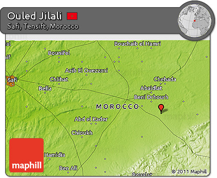 Physical 3D Map of Ouled Jilali