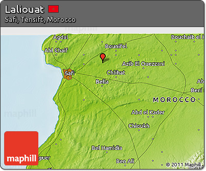 Physical 3D Map of Laliouat