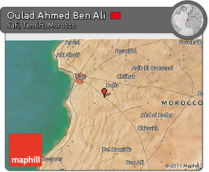 Satellite 3D Map of Oulad Ahmed Ben Ali
