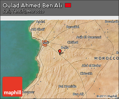 Satellite 3D Map of Oulad Ahmed Ben Ali