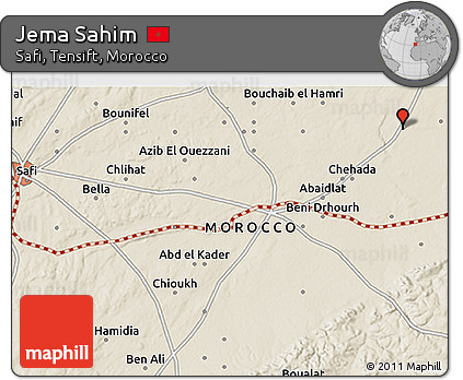 Shaded Relief 3D Map of Jema Sahim