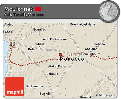 Shaded Relief 3D Map of Mouichnat