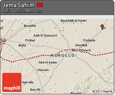 Shaded Relief 3D Map of Jema Sahim