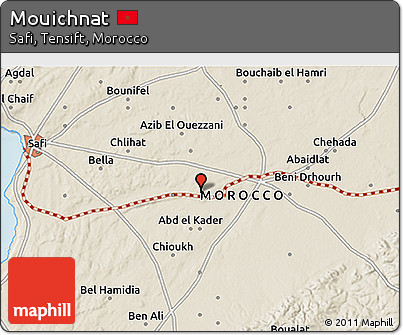 Shaded Relief 3D Map of Mouichnat