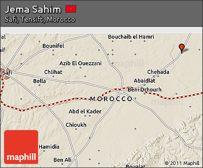 Shaded Relief 3D Map of Jema Sahim