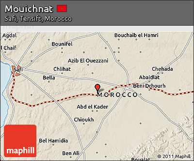 Shaded Relief 3D Map of Mouichnat