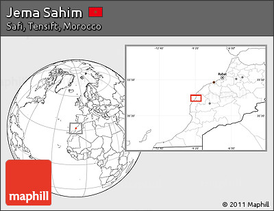 Blank Location Map of Jema Sahim
