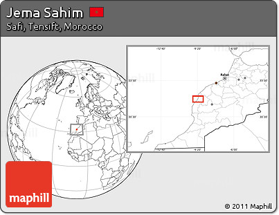 Blank Location Map of Jema Sahim