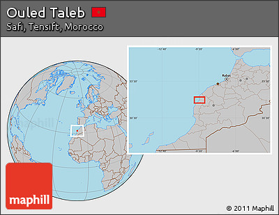 Gray Location Map of Ouled Taleb