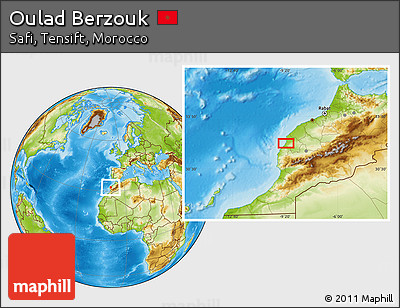 Physical Location Map of Oulad Berzouk