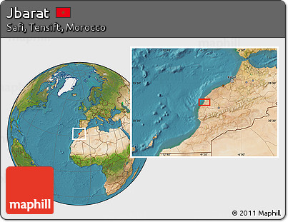 Satellite Location Map of Jbarat