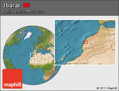 Satellite Location Map of Jbarat