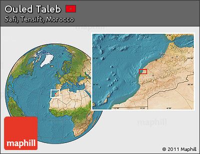 Satellite Location Map of Ouled Taleb