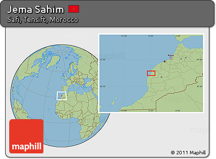 Savanna Style Location Map of Jema Sahim
