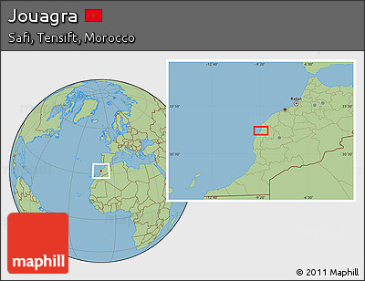 Savanna Style Location Map of Jouagra