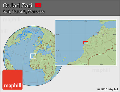 Savanna Style Location Map of Oulad Zari
